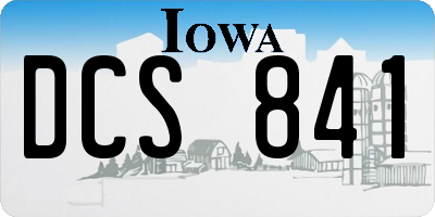 IA license plate DCS841