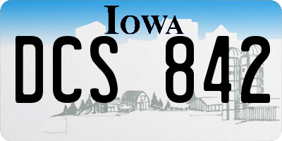 IA license plate DCS842