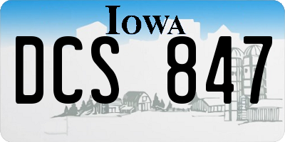 IA license plate DCS847