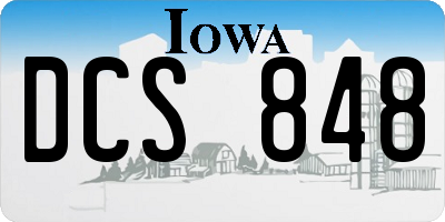 IA license plate DCS848