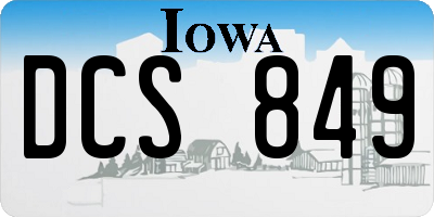 IA license plate DCS849