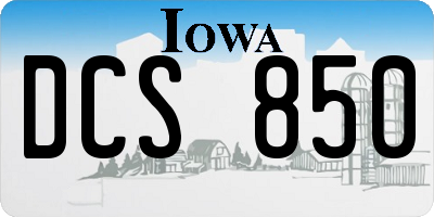 IA license plate DCS850