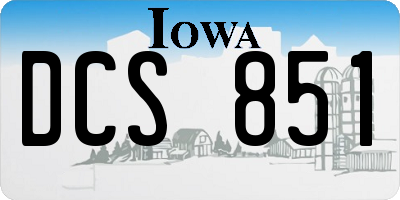 IA license plate DCS851