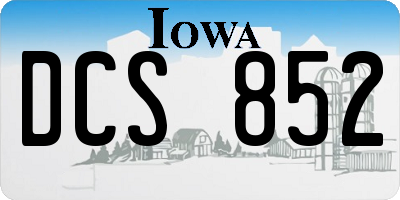 IA license plate DCS852