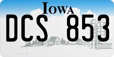 IA license plate DCS853