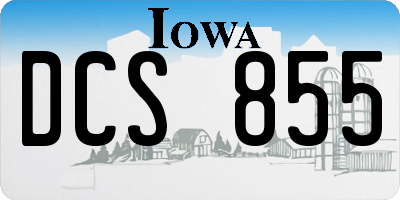 IA license plate DCS855