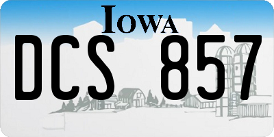 IA license plate DCS857