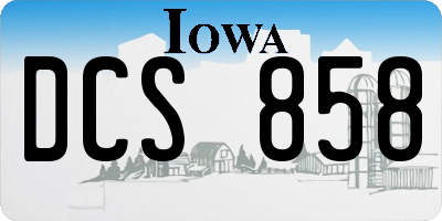 IA license plate DCS858