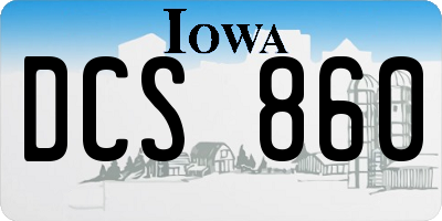 IA license plate DCS860