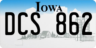 IA license plate DCS862