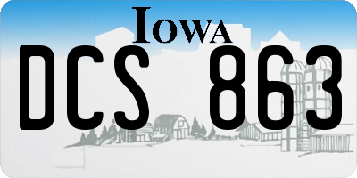 IA license plate DCS863