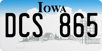 IA license plate DCS865