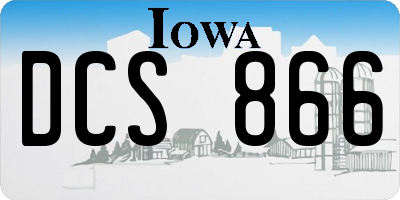 IA license plate DCS866