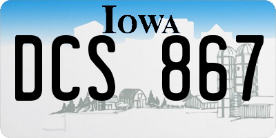 IA license plate DCS867