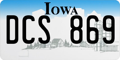 IA license plate DCS869