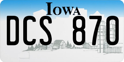 IA license plate DCS870