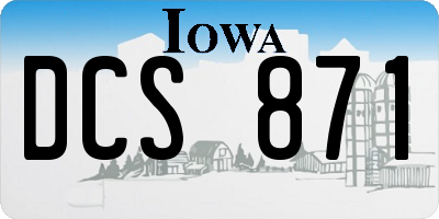 IA license plate DCS871