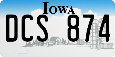 IA license plate DCS874