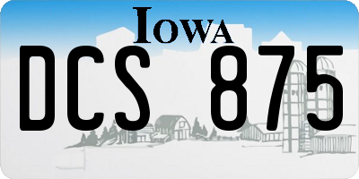 IA license plate DCS875