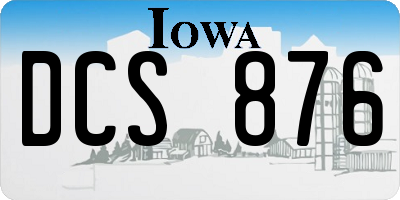 IA license plate DCS876