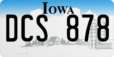 IA license plate DCS878