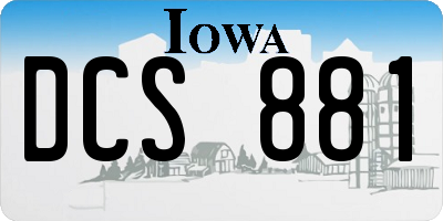 IA license plate DCS881
