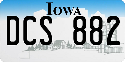 IA license plate DCS882