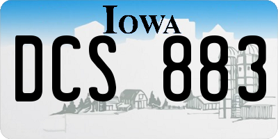 IA license plate DCS883