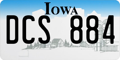 IA license plate DCS884