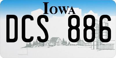 IA license plate DCS886