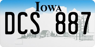IA license plate DCS887