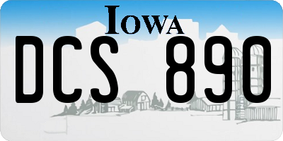 IA license plate DCS890
