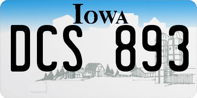 IA license plate DCS893