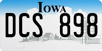 IA license plate DCS898