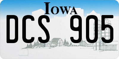IA license plate DCS905
