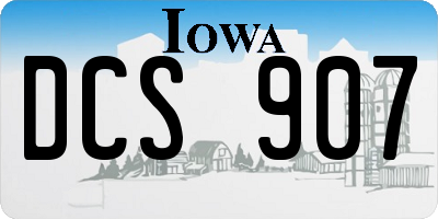 IA license plate DCS907