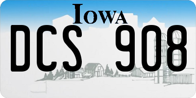 IA license plate DCS908