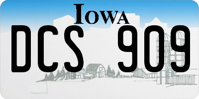 IA license plate DCS909