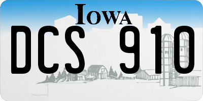 IA license plate DCS910