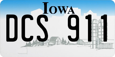 IA license plate DCS911