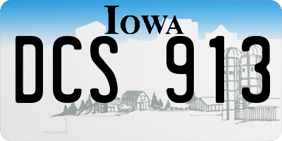 IA license plate DCS913
