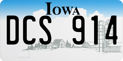 IA license plate DCS914