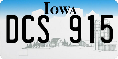 IA license plate DCS915