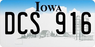 IA license plate DCS916