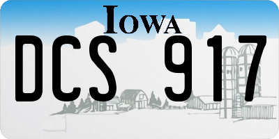 IA license plate DCS917