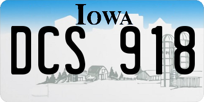 IA license plate DCS918