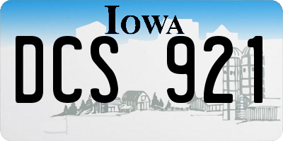 IA license plate DCS921