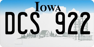 IA license plate DCS922