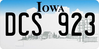 IA license plate DCS923