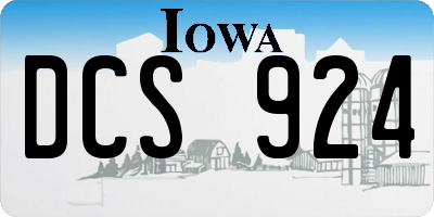 IA license plate DCS924